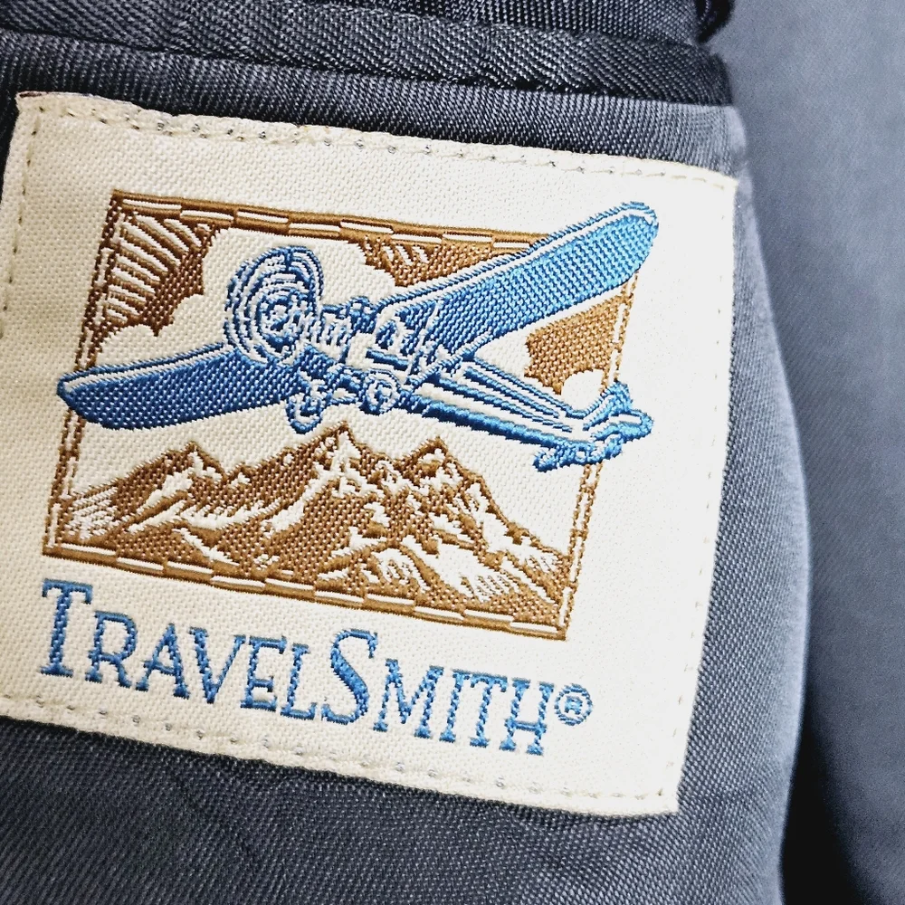 TravelSmith Men's Navy Blue Wool Blend Blazer Size 42L - Picture 9 of 16